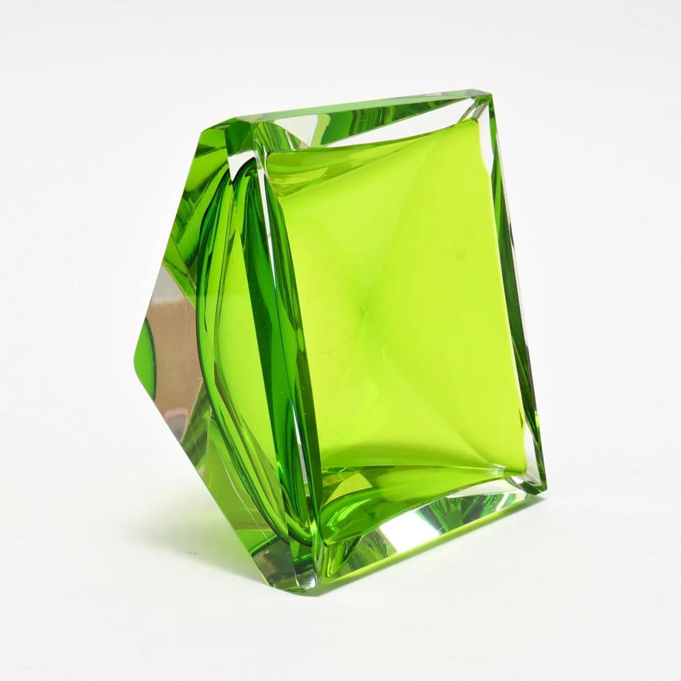 Popielnica, zielony, szkło, Val St. Lambert, Belgia, lata 60. - 164433