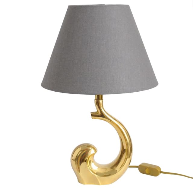 Table lamp, golden brass, France, 1970s. - DIMENSION
