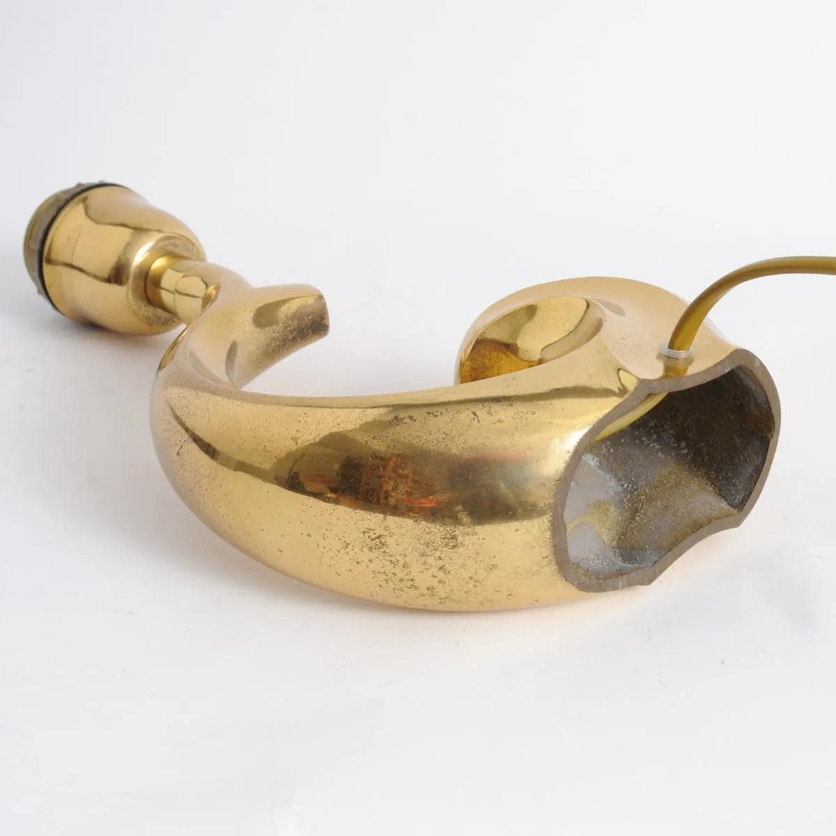 Table lamp, golden brass, France, 1970s. - 164390