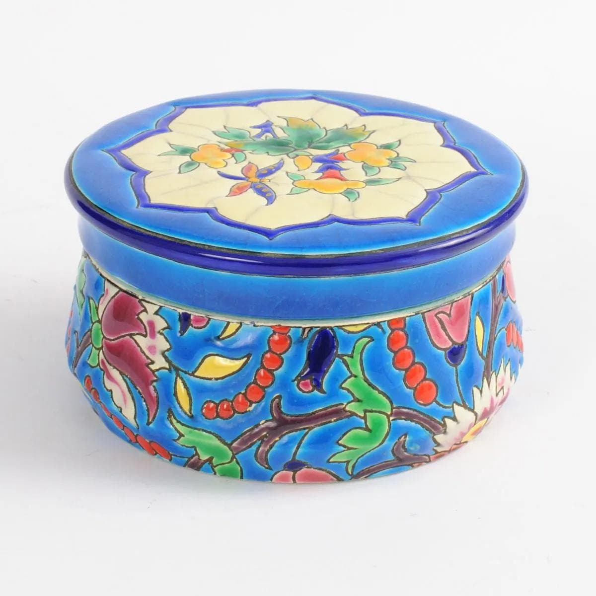 Puzderko, multikolor, ceramika, Longwy, Francja, lata 40. - 164358