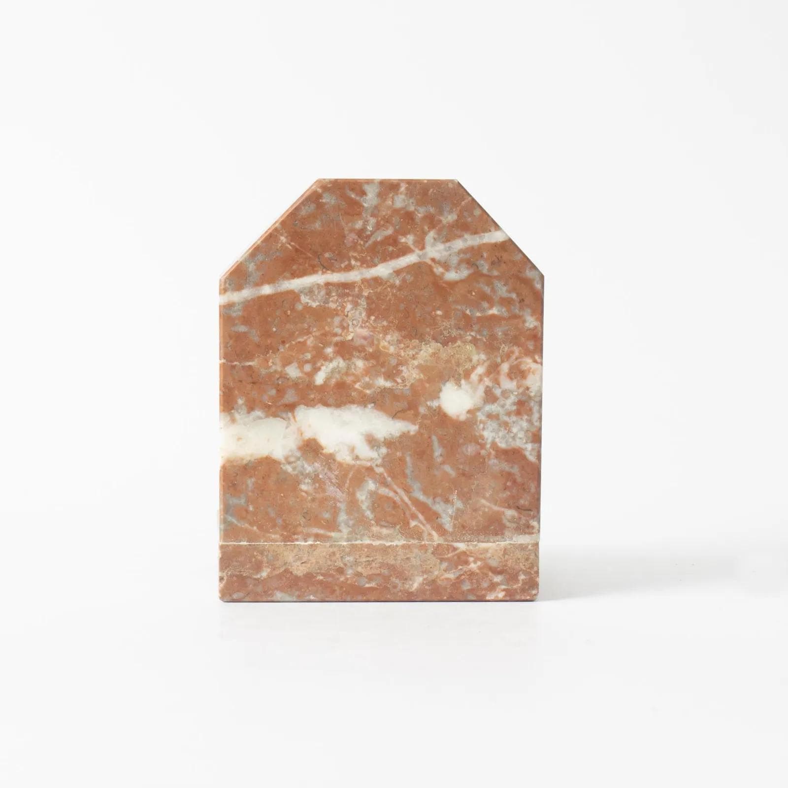 Podpórka do książek art déco, marmur beżowy czerwony, Francja, lata 30. - 164883