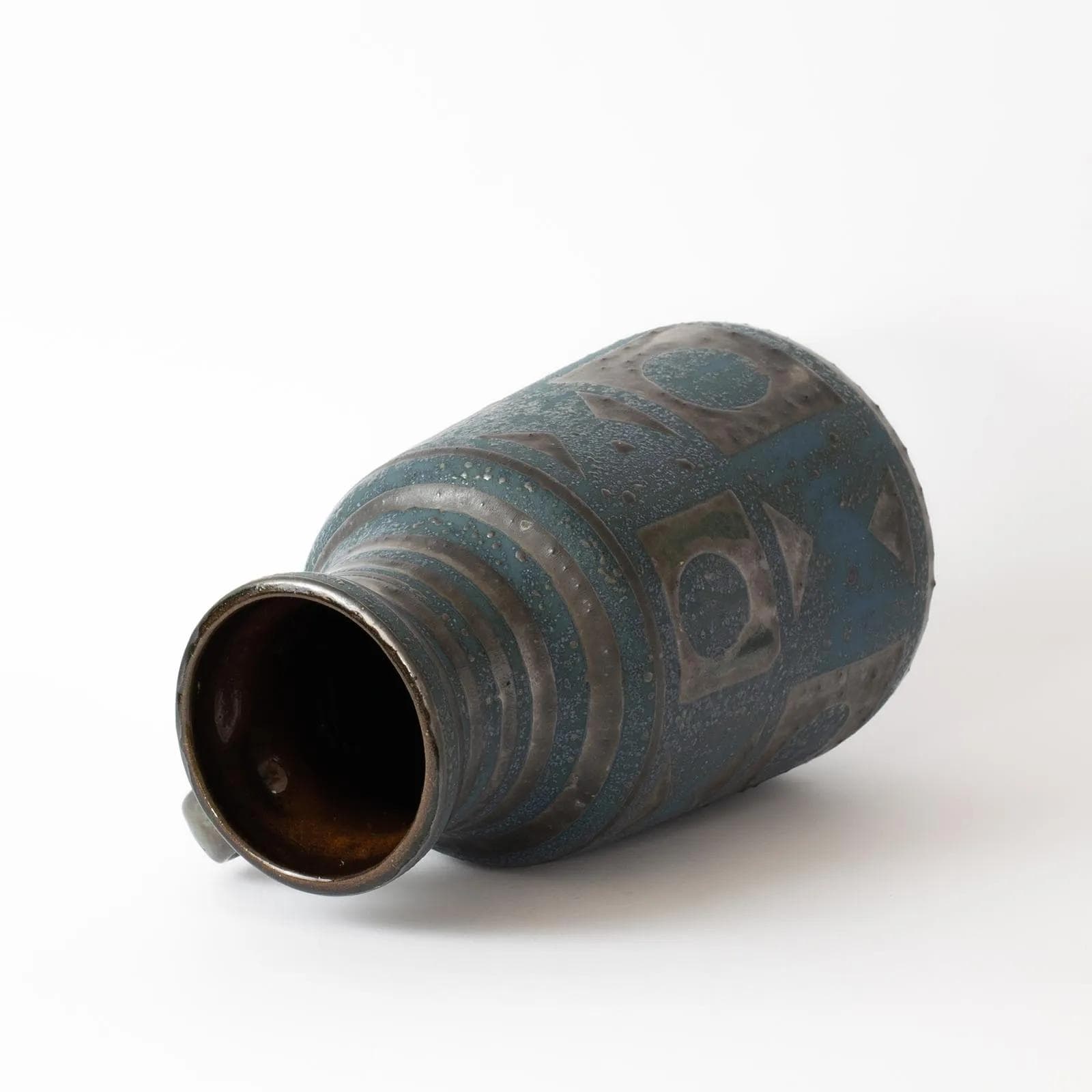 Wazon Ankara, granatowy, szary, ceramika, Carstens, Niemcy, lata 60. - 164754