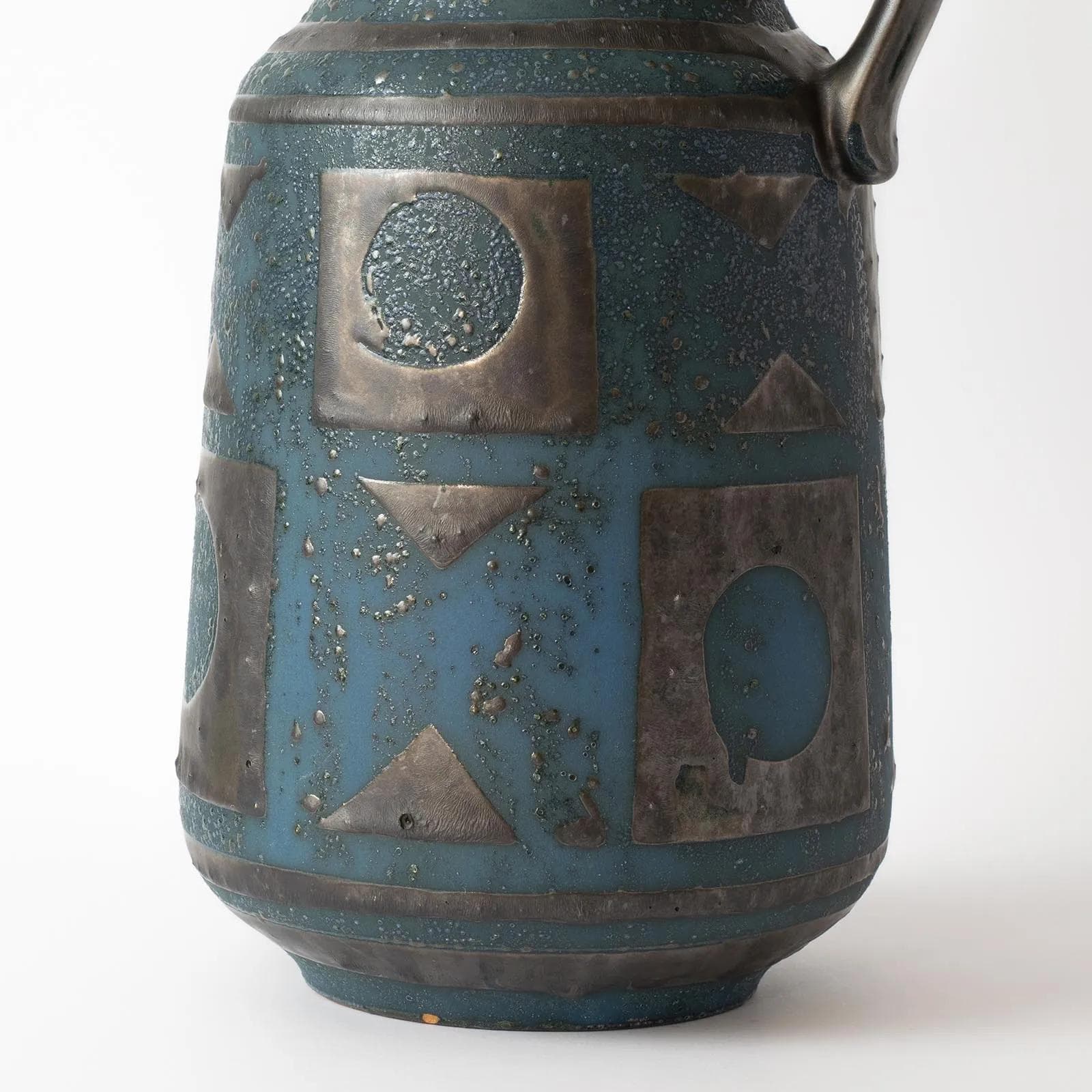 Wazon Ankara, granatowy, szary, ceramika, Carstens, Niemcy, lata 60. - 164753