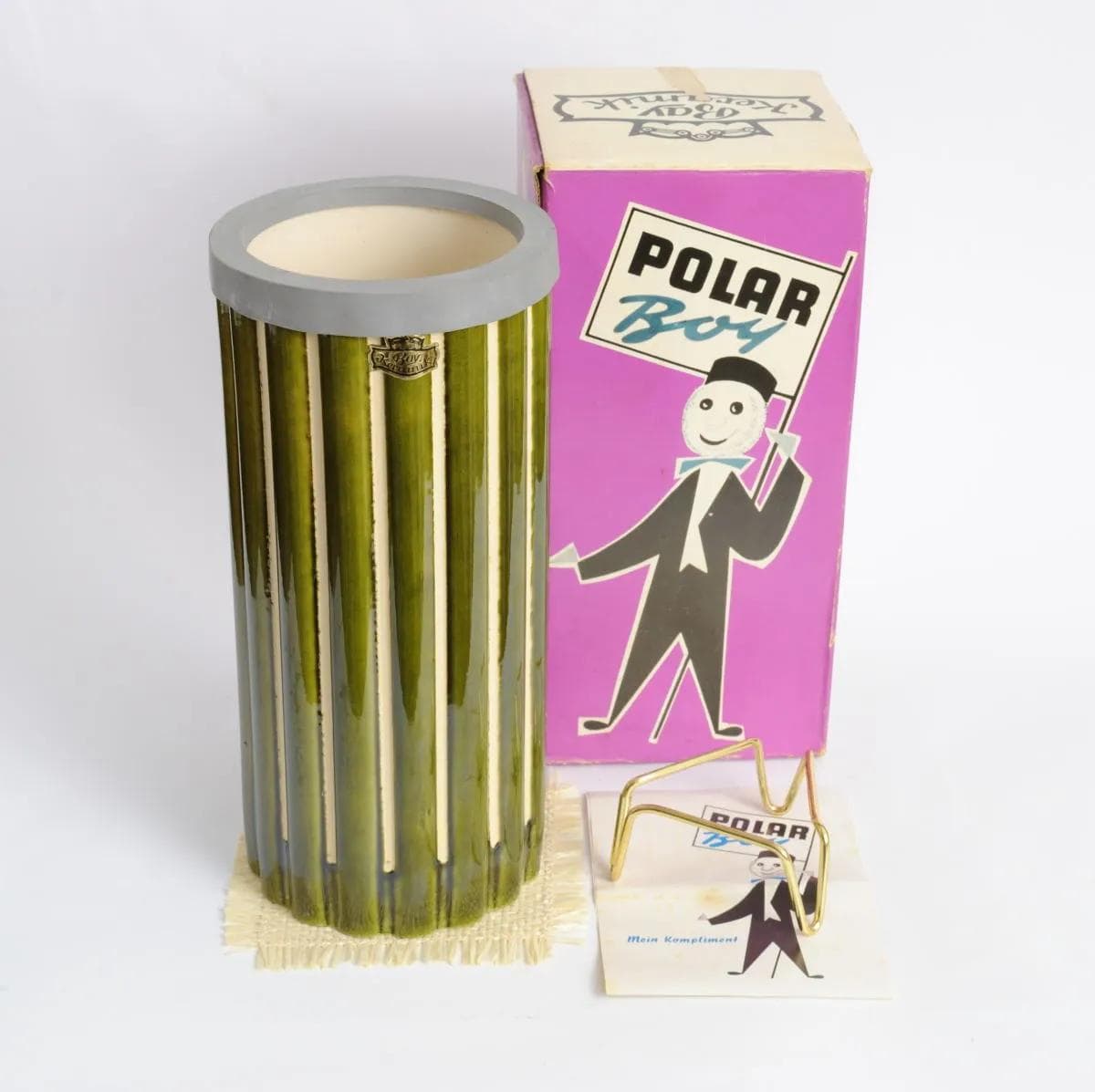 Cooler do wina Polar Boy, oliwkowy, ceramika, Bay Keramik, Niemcy, lata 60. - 164731