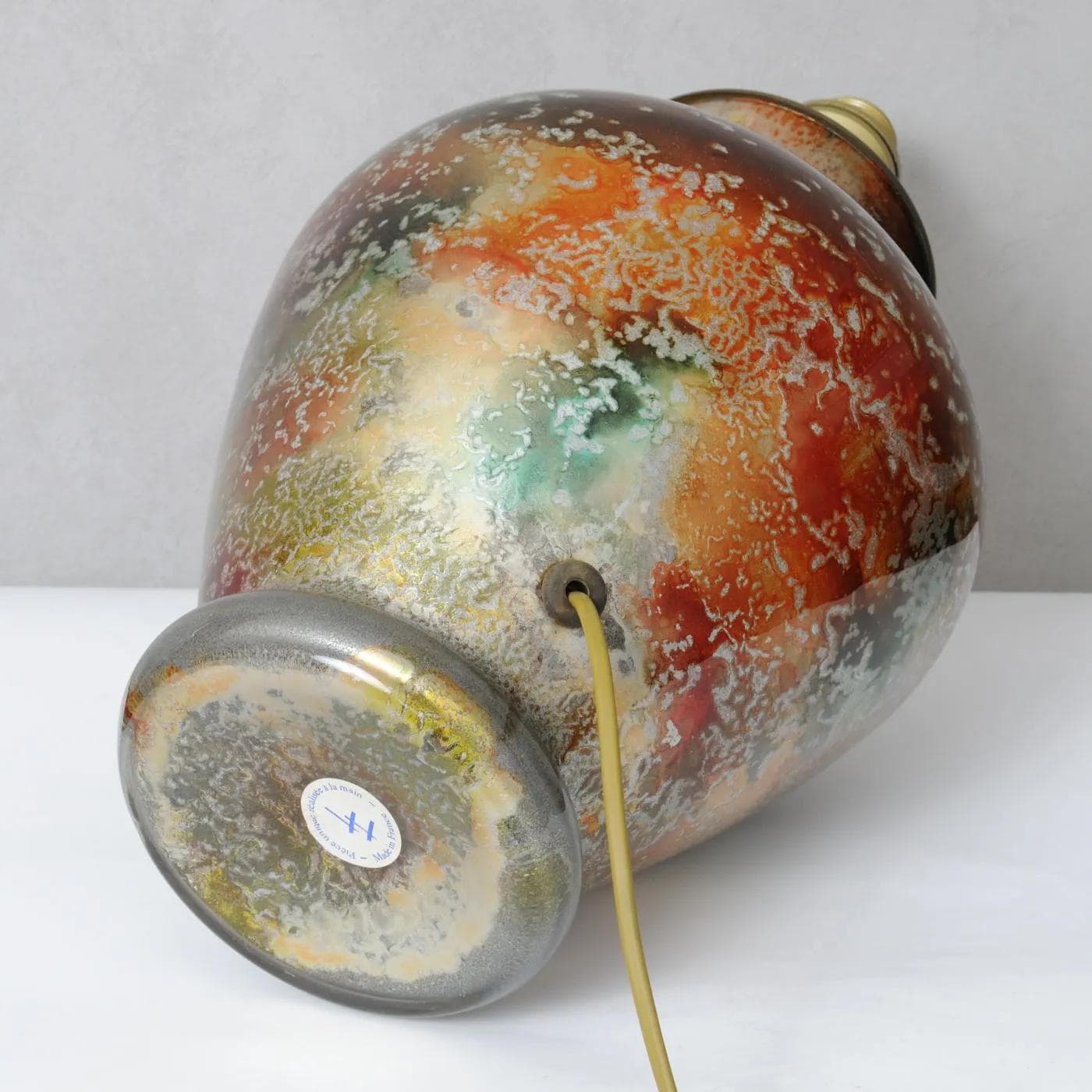 Table lamp, Laque Line, multicolor glass, France, 1970s. - 164721
