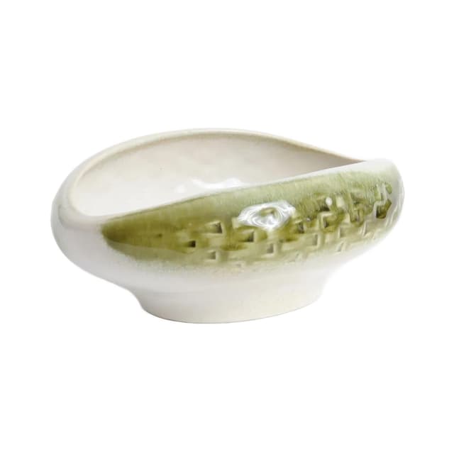 Platter, ivory white olive, ceramics, Ditmar Urbach, Czechoslovakia, 1960s. - DIMENSION