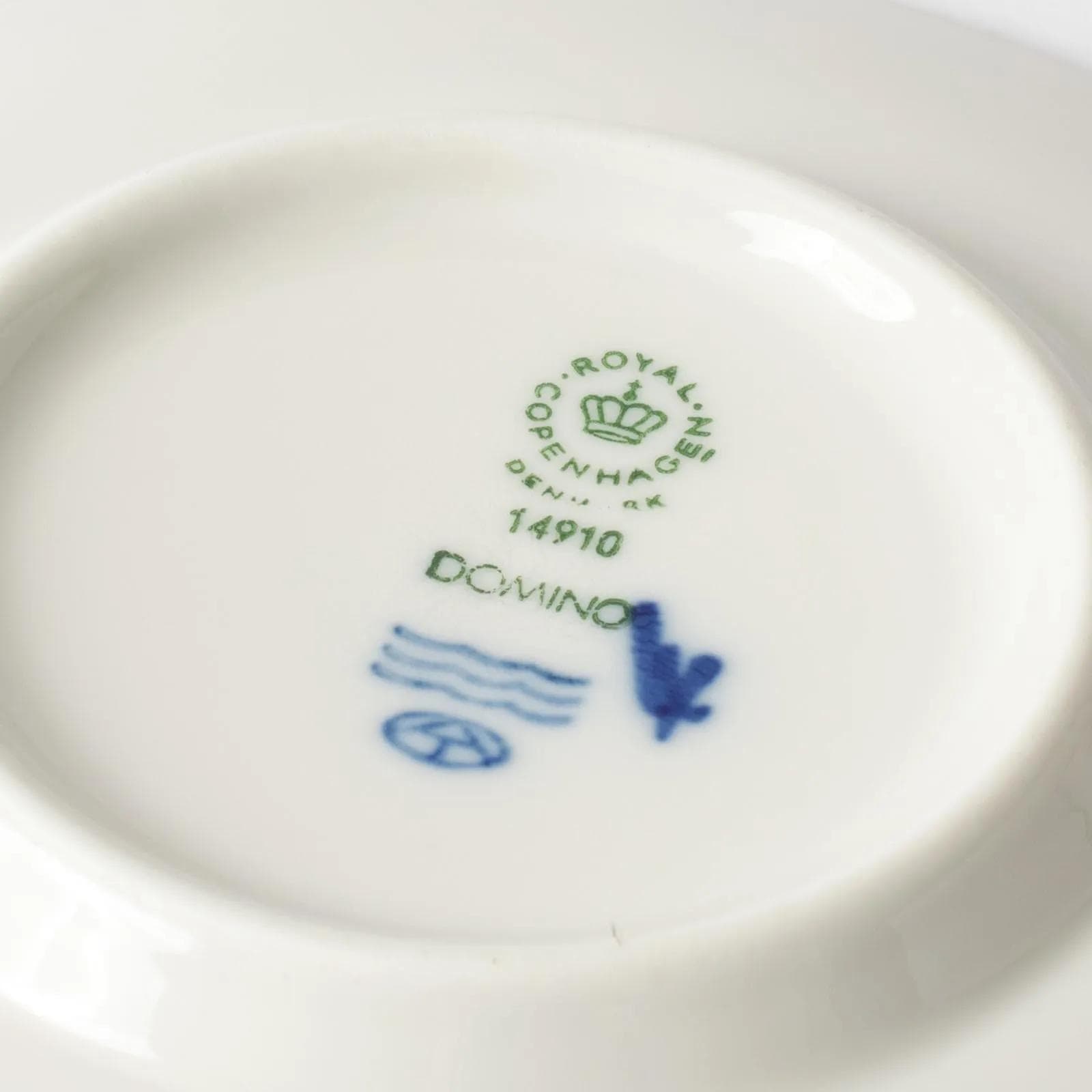 Para zestawów śniadaniowych Domino, biały brązowy, porcelana, proj. A. M. Trolle, Royal Copenhagen, Dania, lata 70. - 164690