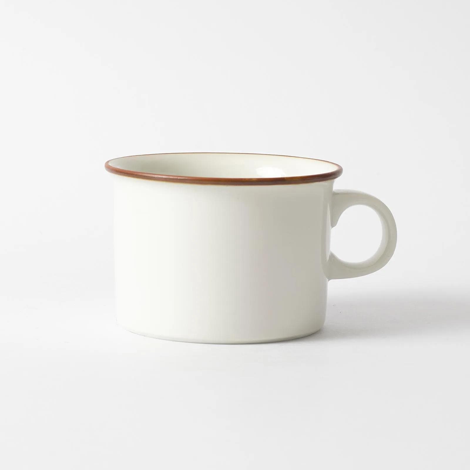 Para zestawów śniadaniowych Domino, biały brązowy, porcelana, proj. A. M. Trolle, Royal Copenhagen, Dania, lata 70. - 164688