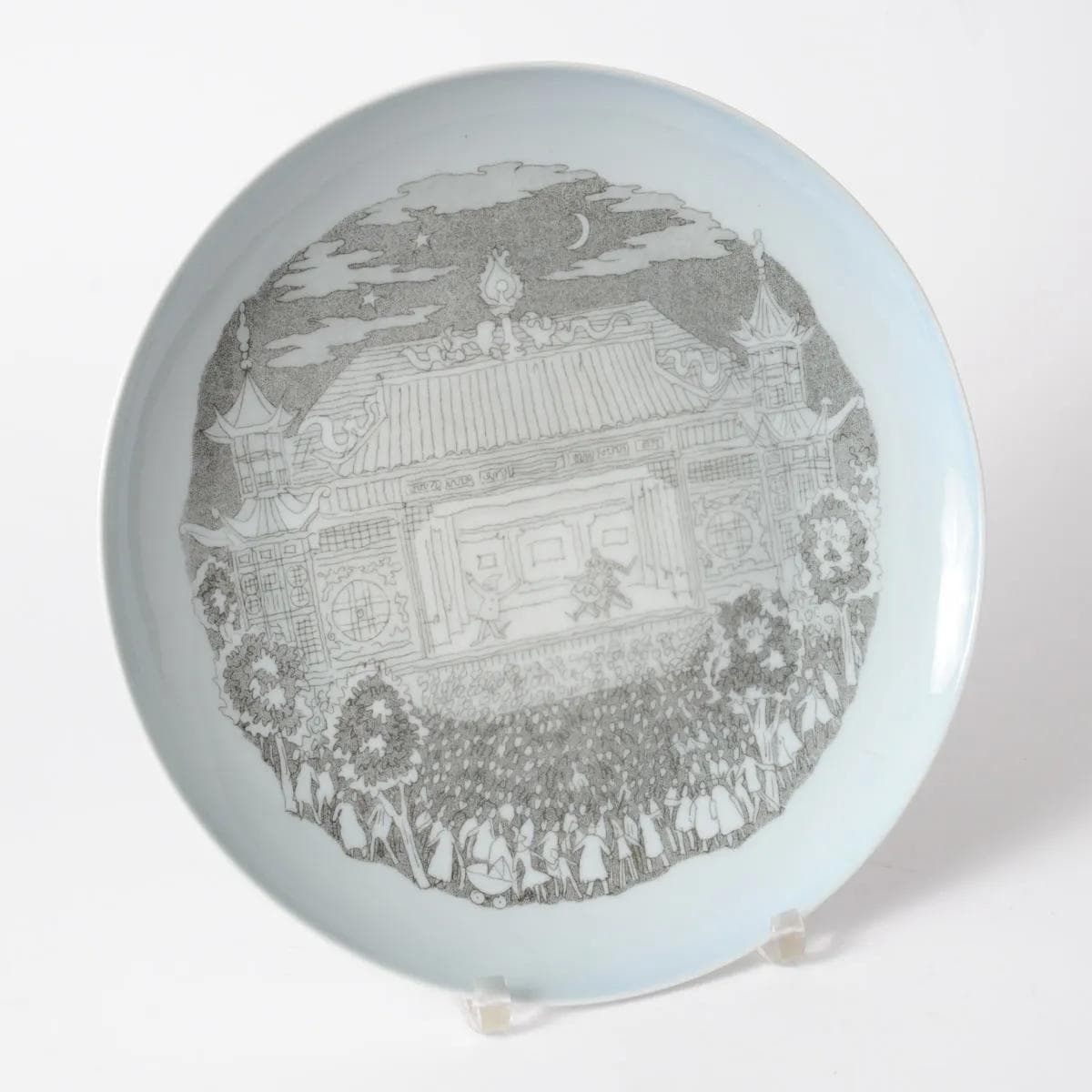 Talerz dekoracyjny, ivory white, porcelana, Bing & Grondahl, Dania, lata 60. - 164680