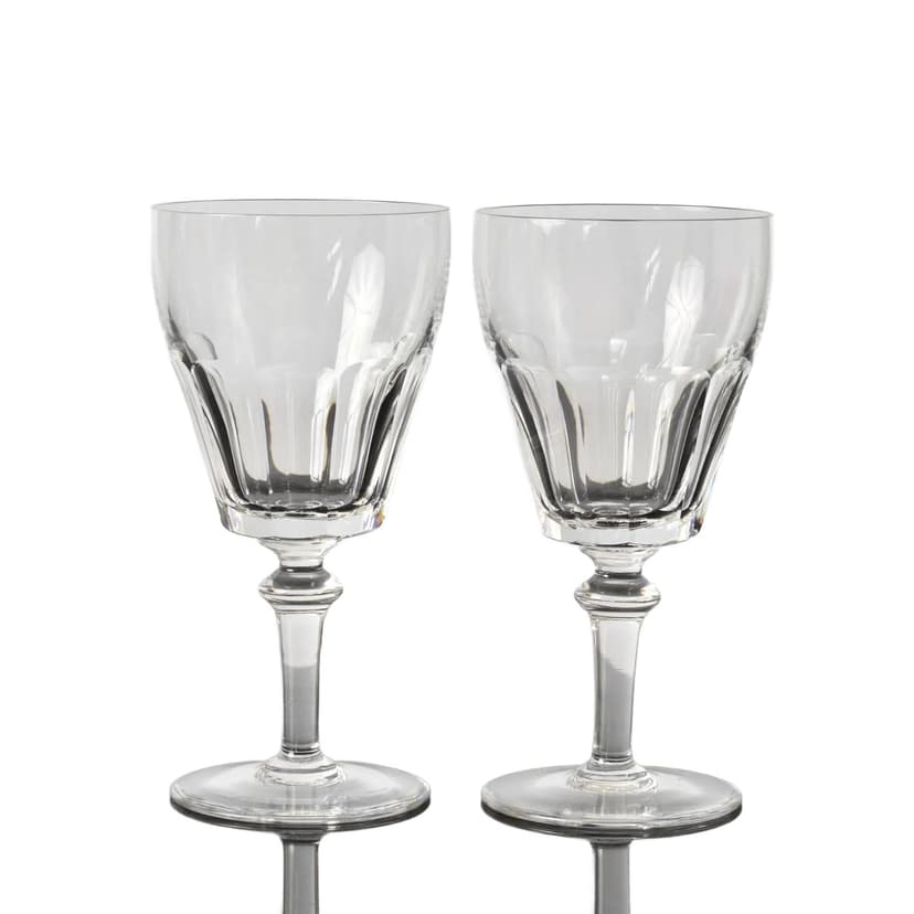 Komplet kieliszków do wody, transparentny kryształ, Val Saint Lambert, Belgia, lata 50.