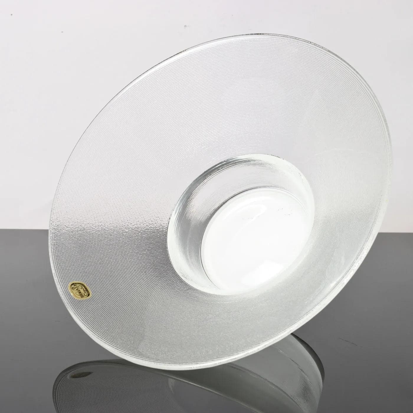 Bowl, grey glass, by J. Suhajek, Crystalex Novy Bor, Czechoslovakia, 1980s. - 164600