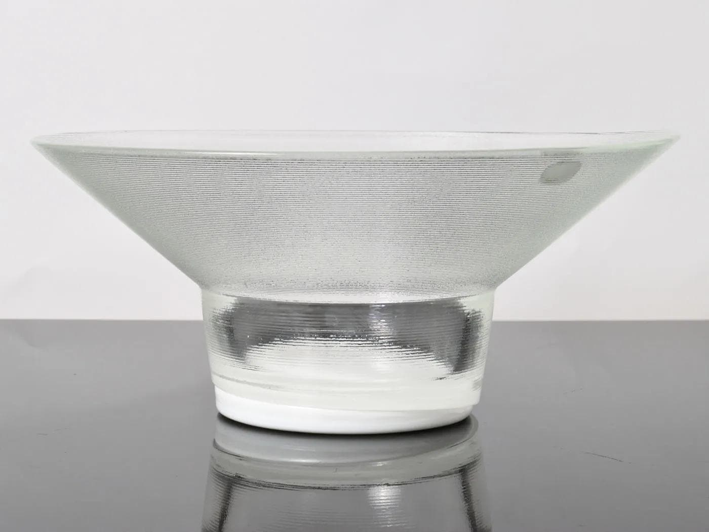 Bowl, grey glass, by J. Suhajek, Crystalex Novy Bor, Czechoslovakia, 1980s. - 164602