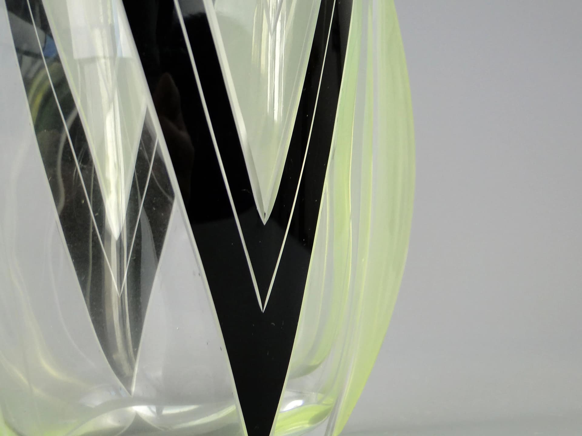 Vase Art Deco, transparent crystal, by K. Palda, Czechoslovakia, 1930s - 10712