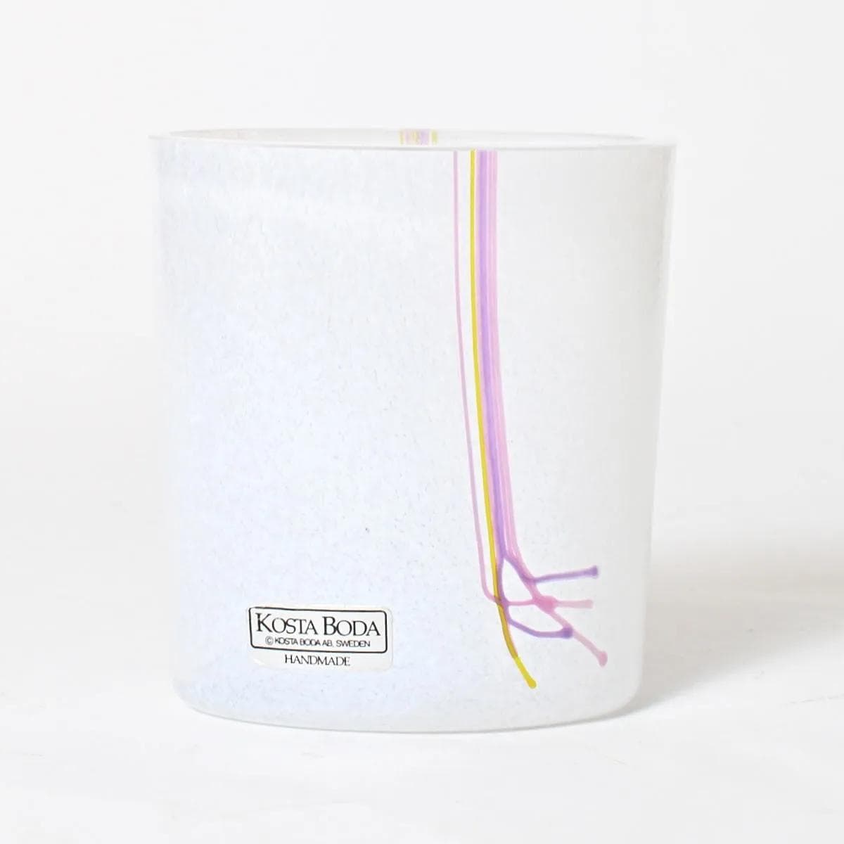 Vase, white glass, by B. Vallien, Kosta Boda, Sweden, 1980s. - 164555