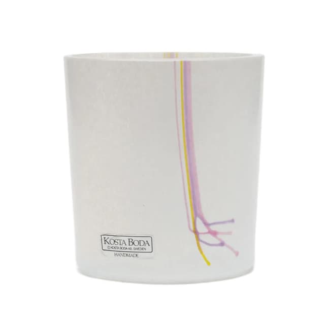 Vase, white glass, by B. Vallien, Kosta Boda, Sweden, 1980s. - DIMENSION