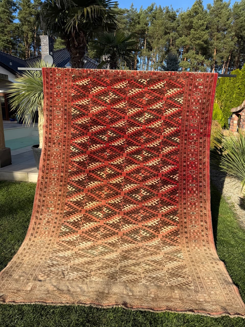 Dywan Turkmen, multikolor, wełna, Afganistan, lata 50. - 164947