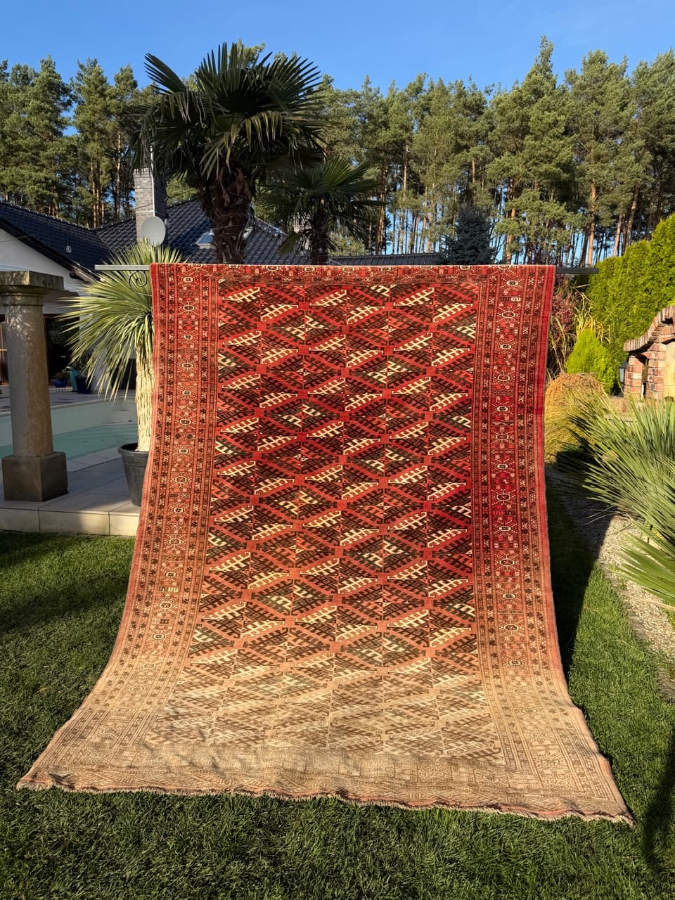 Dywan Turkmen, multikolor, wełna, Afganistan, lata 50. - 164952