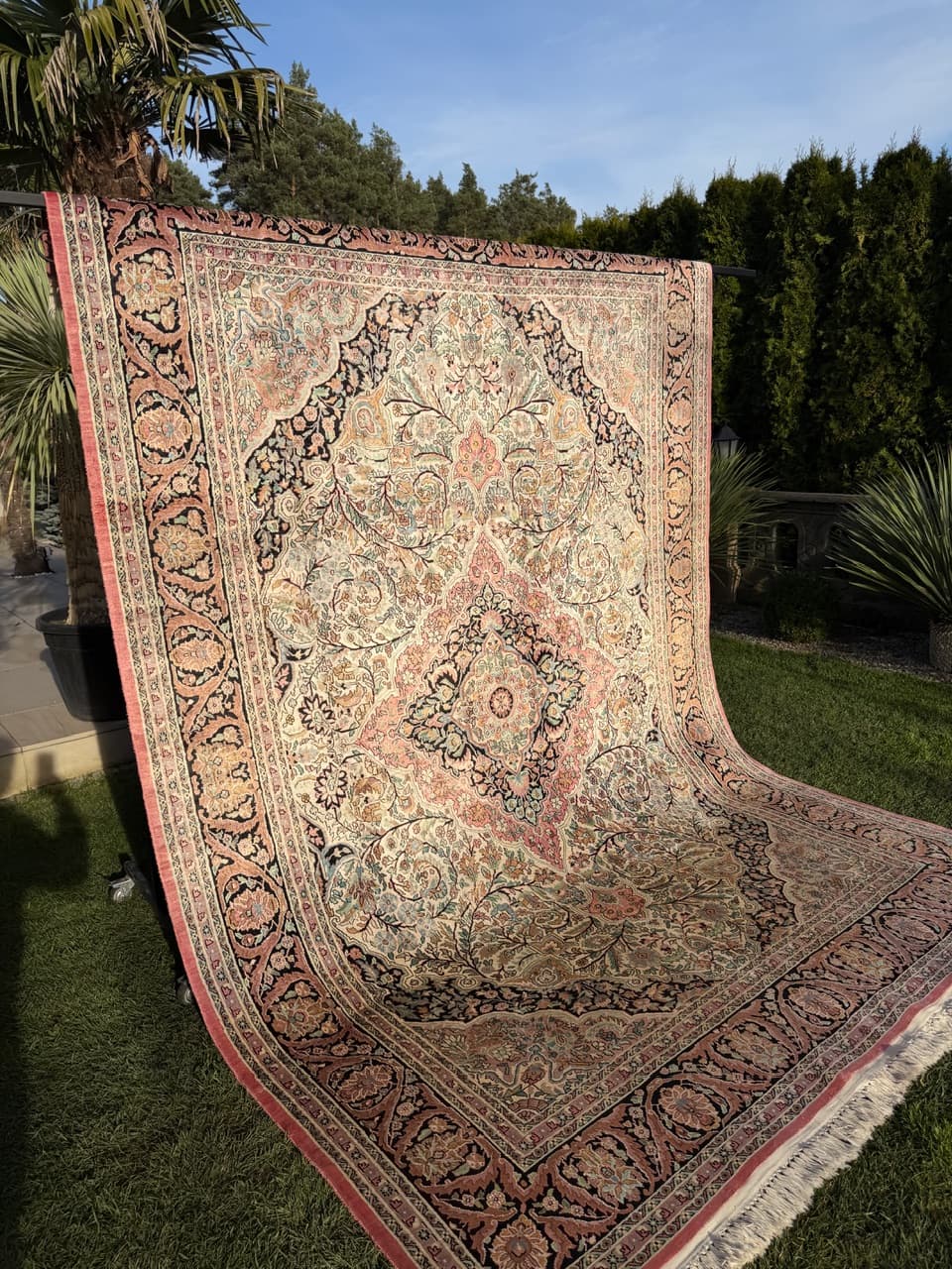 Dywan Ghoum/Qom, beżowy, jedwab, Iran - 164991