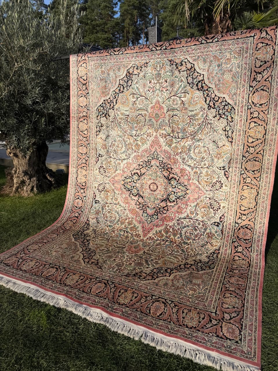 Dywan Ghoum/Qom, beżowy, jedwab, Iran - 164992