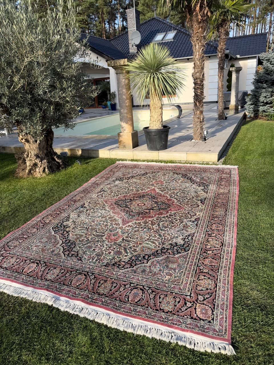 Dywan Ghoum/Qom, beżowy, jedwab, Iran - 164995