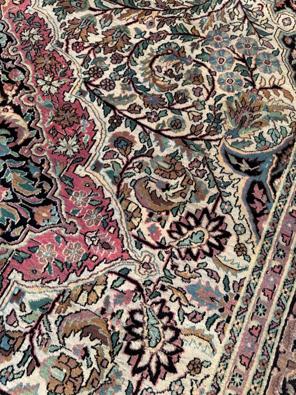 Dywan Ghoum/Qom, beżowy, jedwab, Iran - 164999