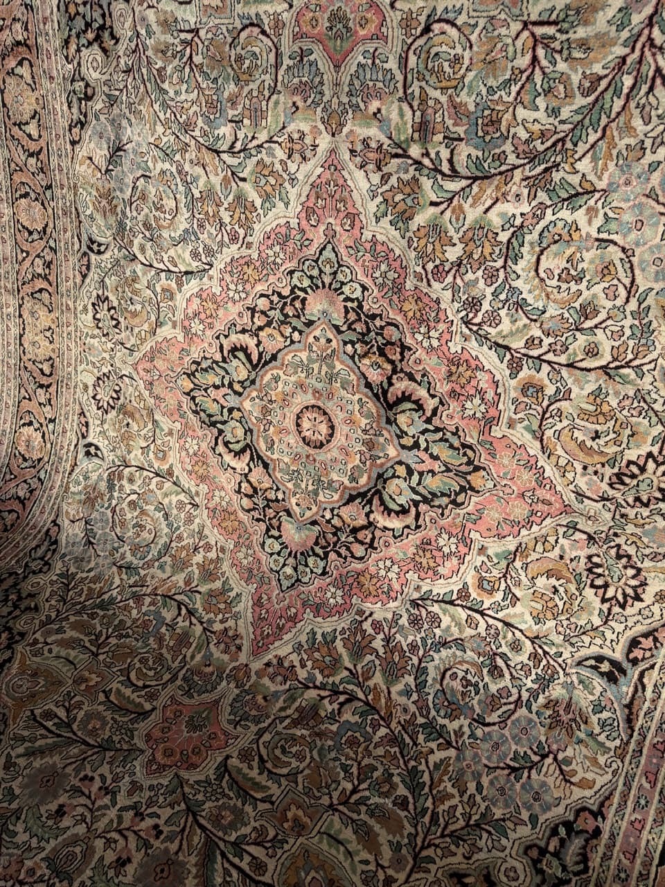 Dywan Ghoum/Qom, beżowy, jedwab, Iran - 164993