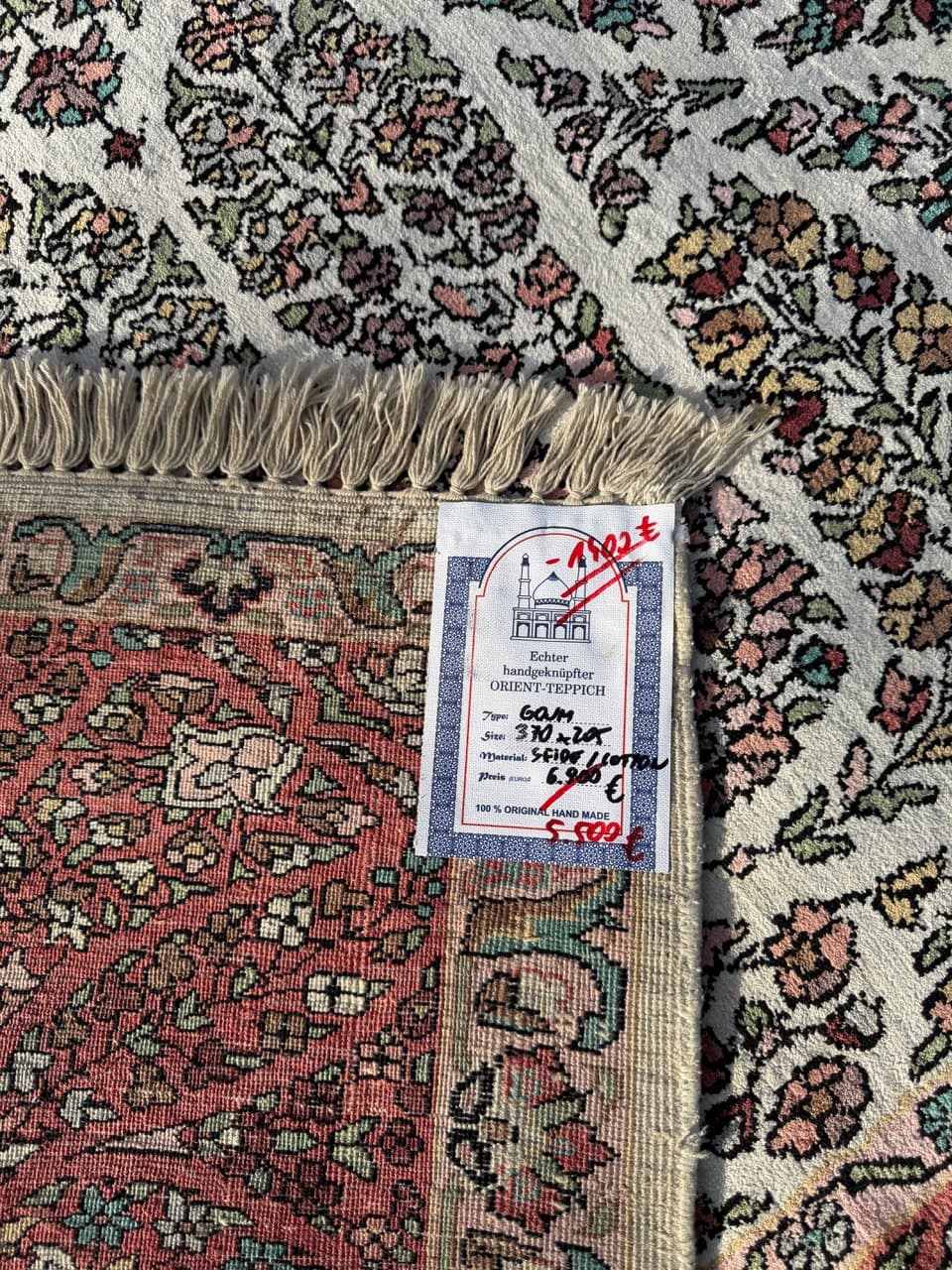 Dywan Ghoum, kość słoniowa, jedwab, Indie - 166853