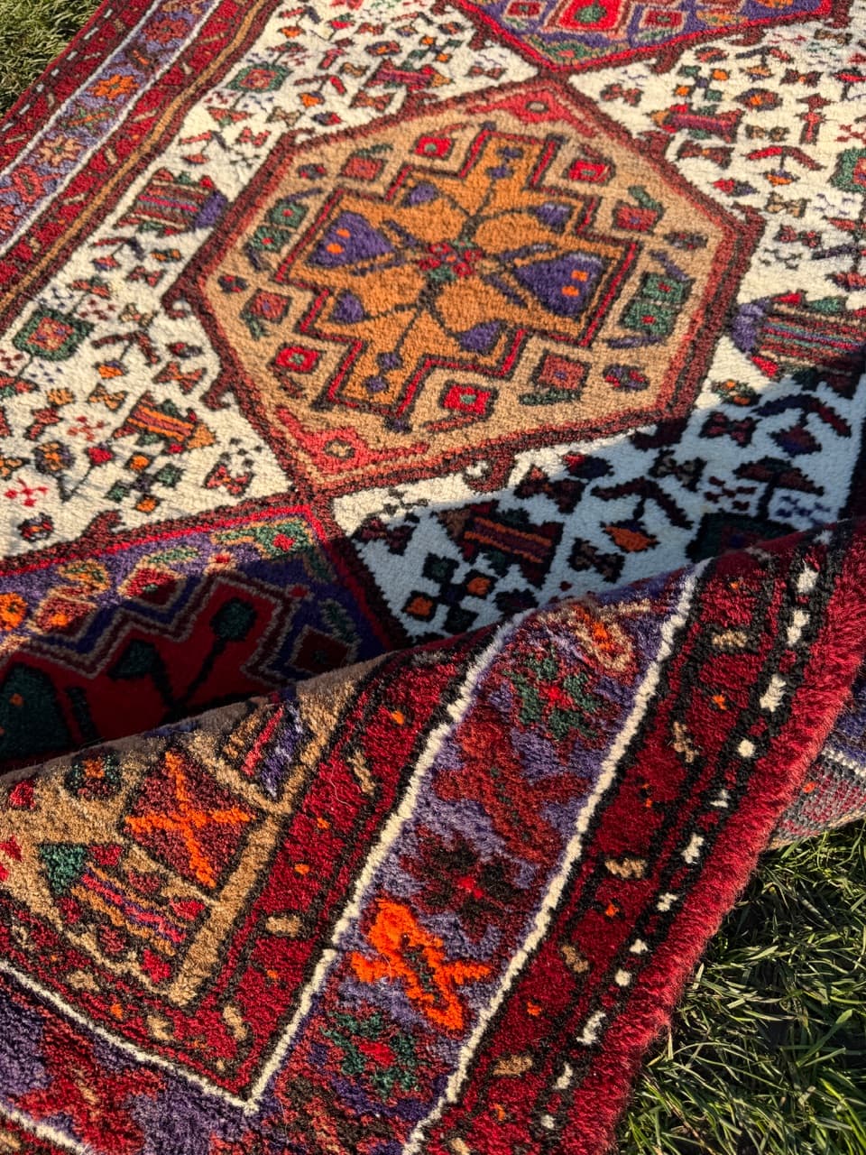 Dywan perski Hamadan, multikolor, wełna, Iran, lata 90. - 166869