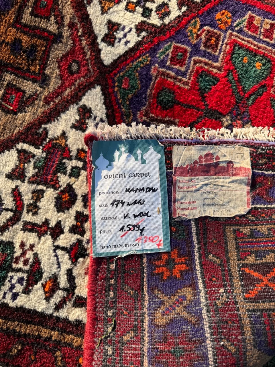 Dywan perski Hamadan, multikolor, wełna, Iran, lata 90. - 166859