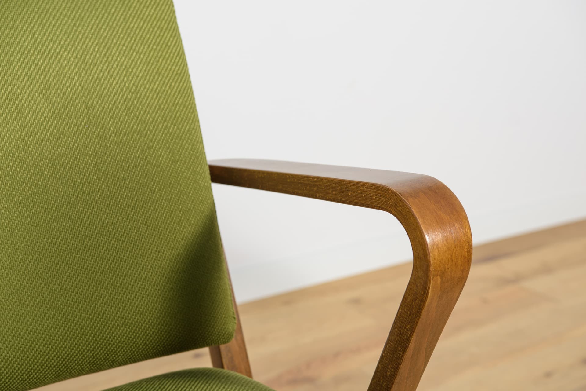 Armchair 53693, wood, green wool, by S. Selmanagic, Deutsche Werkstätten Hellerau, Germany, 1960s. - 166895