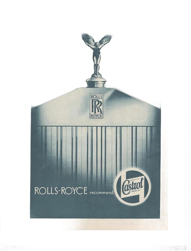 Advertisement Poster Rolls-Royce 30x40 cm, blue-grey, United Kingdom, 1940s. - DIMENSION