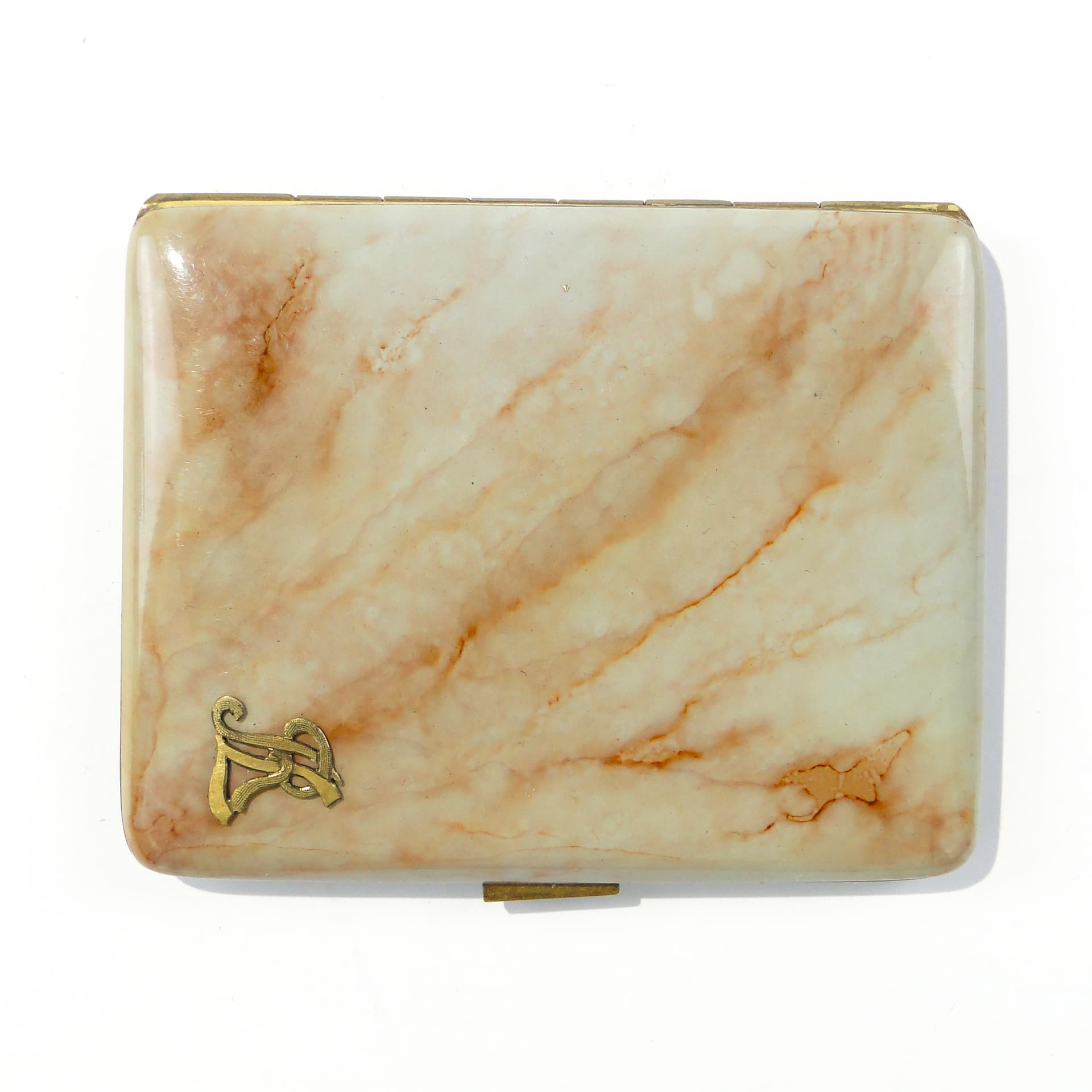 Papierośnica z monogramem ozdobiona emalią, lata 50. - 166925