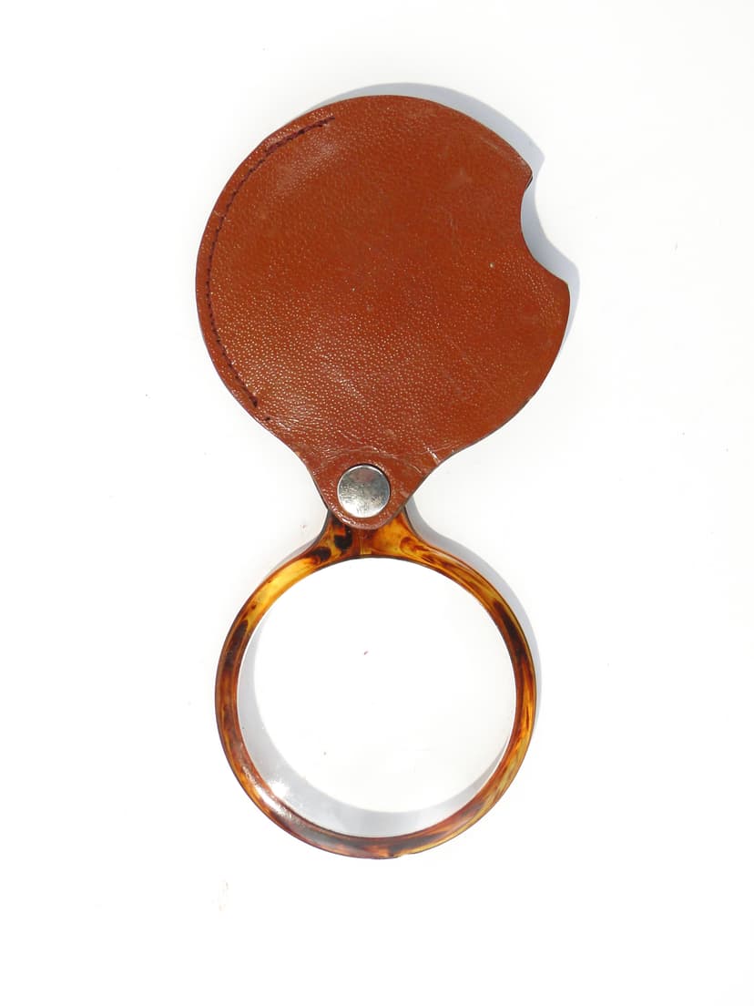 Szylkretowa lupa w skórzanym etui