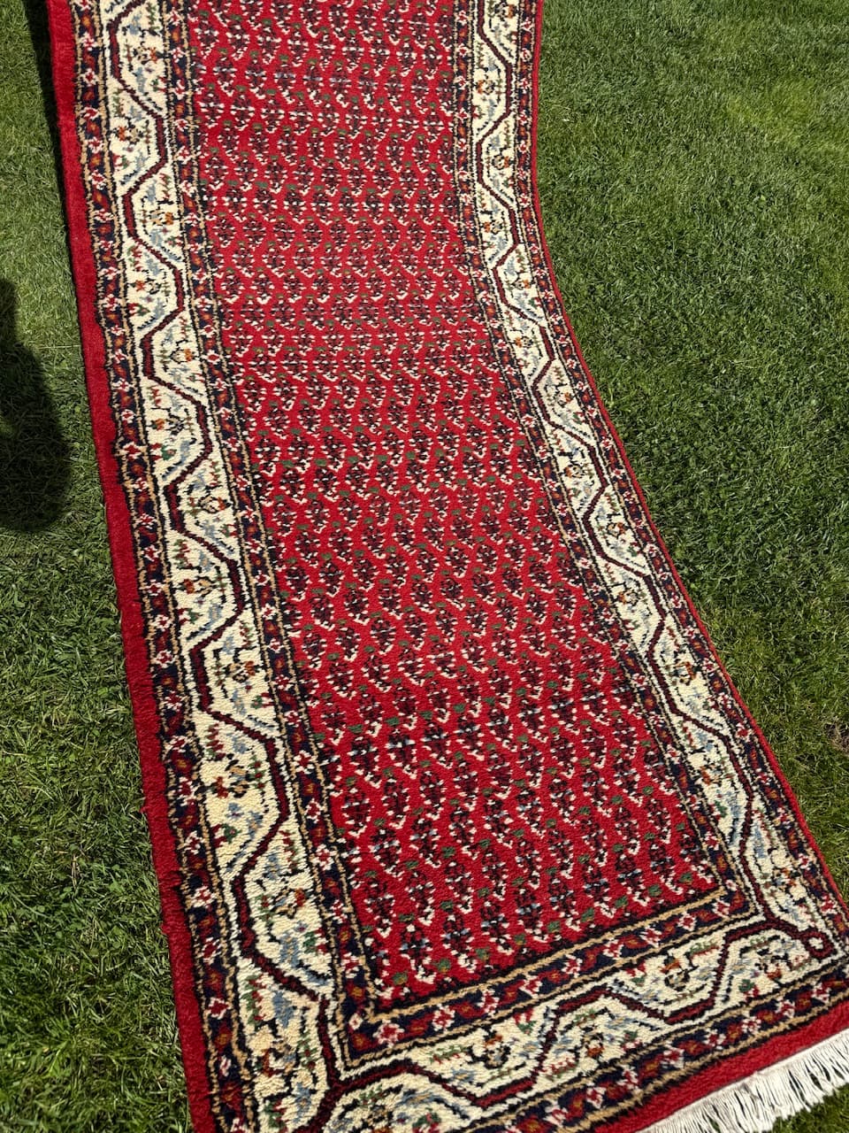 Runner Indo Mir, red wool, India - 167047