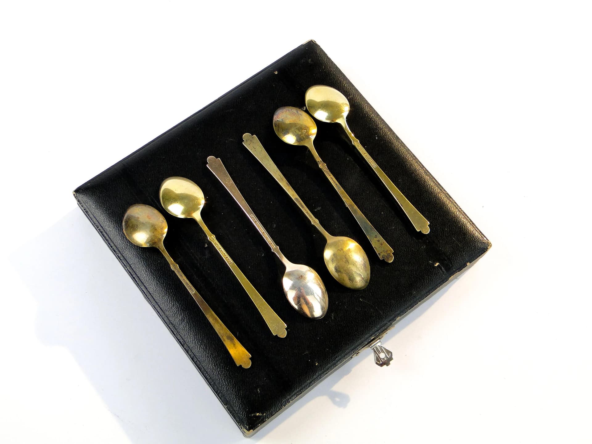 Cutlery set Art Deco, multicolor, gilt silver, Denmark, 1940s. - 10852