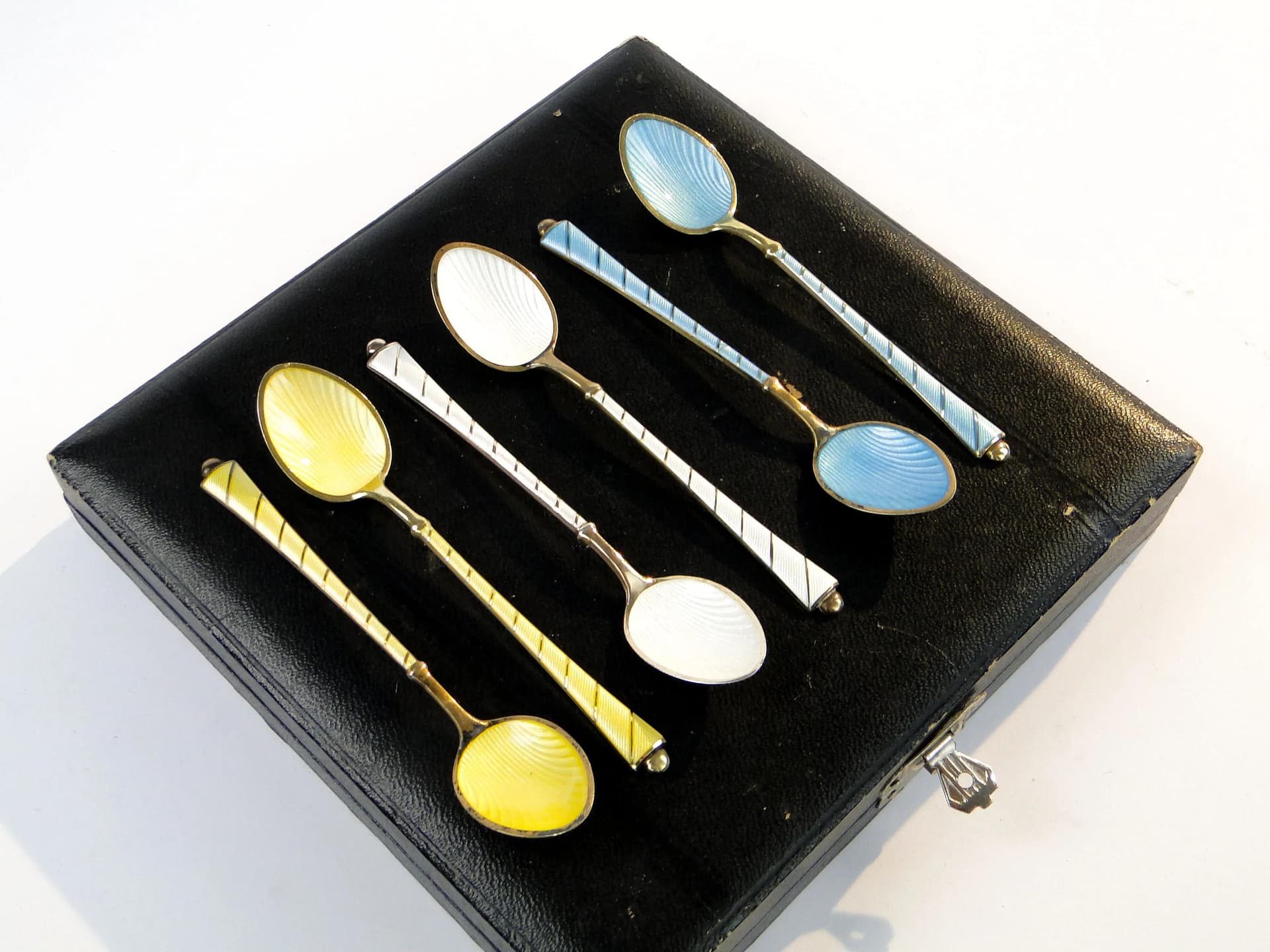 Cutlery set Art Deco, multicolor, gilt silver, Denmark, 1940s. - 10851