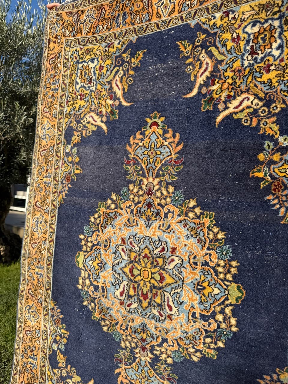 Dywan Ghoum/Qom 167x106 cm, granatowy, wełna, Iran, lata 50. - 167068