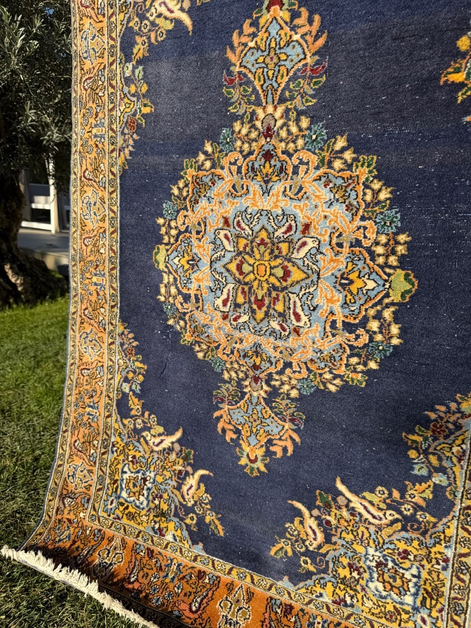 Dywan Ghoum/Qom 167x106 cm, granatowy, wełna, Iran, lata 50. - 167070