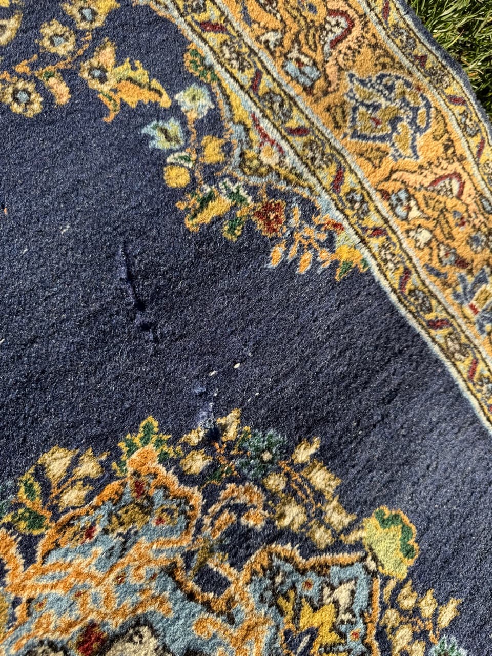 Dywan Ghoum/Qom 167x106 cm, granatowy, wełna, Iran, lata 50. - 167073