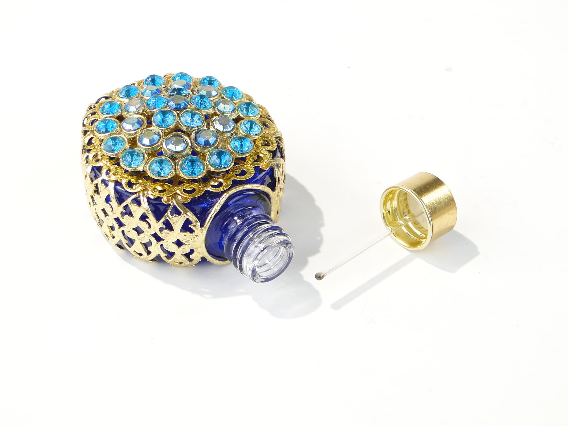 Flakon na perfumy wysadzany kamieniami, lata 50. - 167219