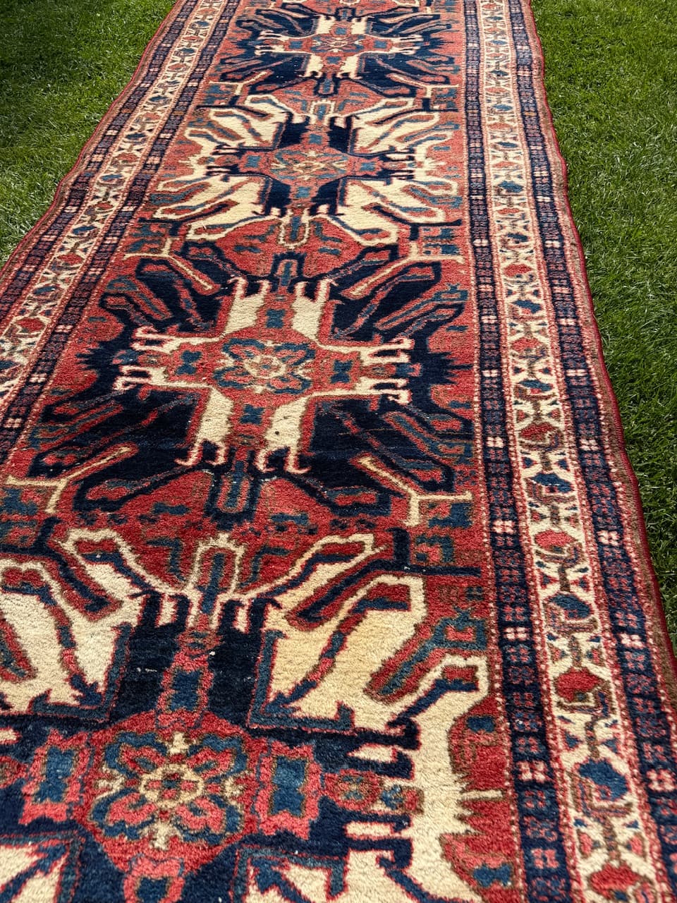 Runner Heriz 332x108 cm, multicolor wool, Iran, 1930s. - 167328