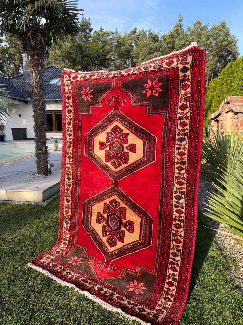 Rug Hamadan, red, wool, Iran, 1990s. - 167350