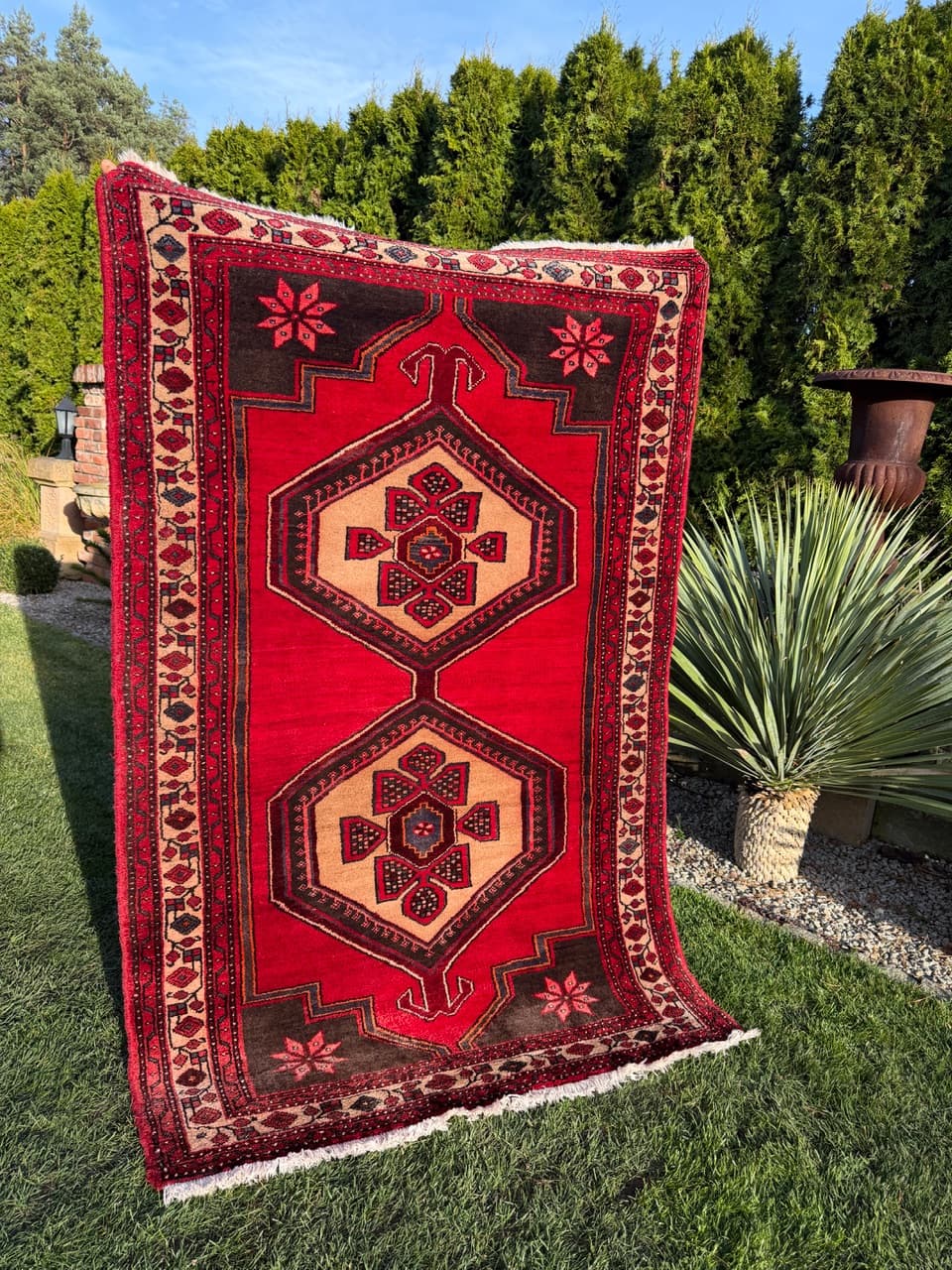 Rug Hamadan, red, wool, Iran, 1990s. - 167349