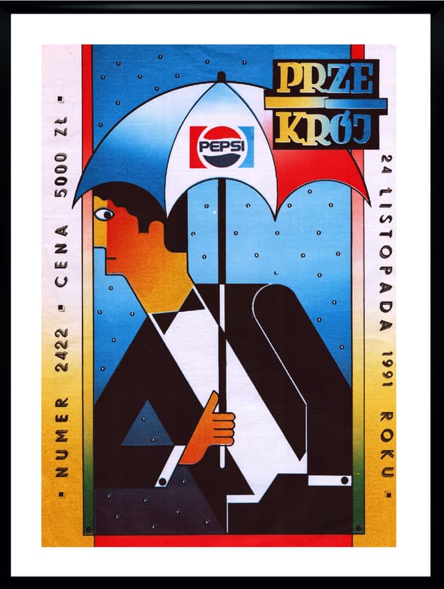 Poster Przekrój Cover 30x40 cm, multicolor, Poland, 1990s. - DIMENSION