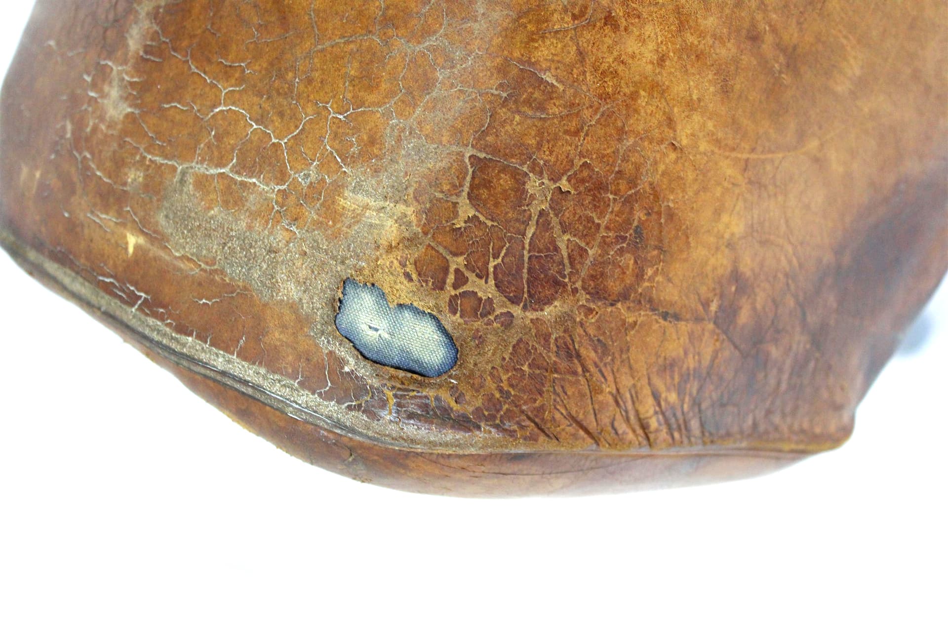 Koń gimnastyczny, skóra naturalna brązowa, stal szara, Polska, lata 50. - 167417