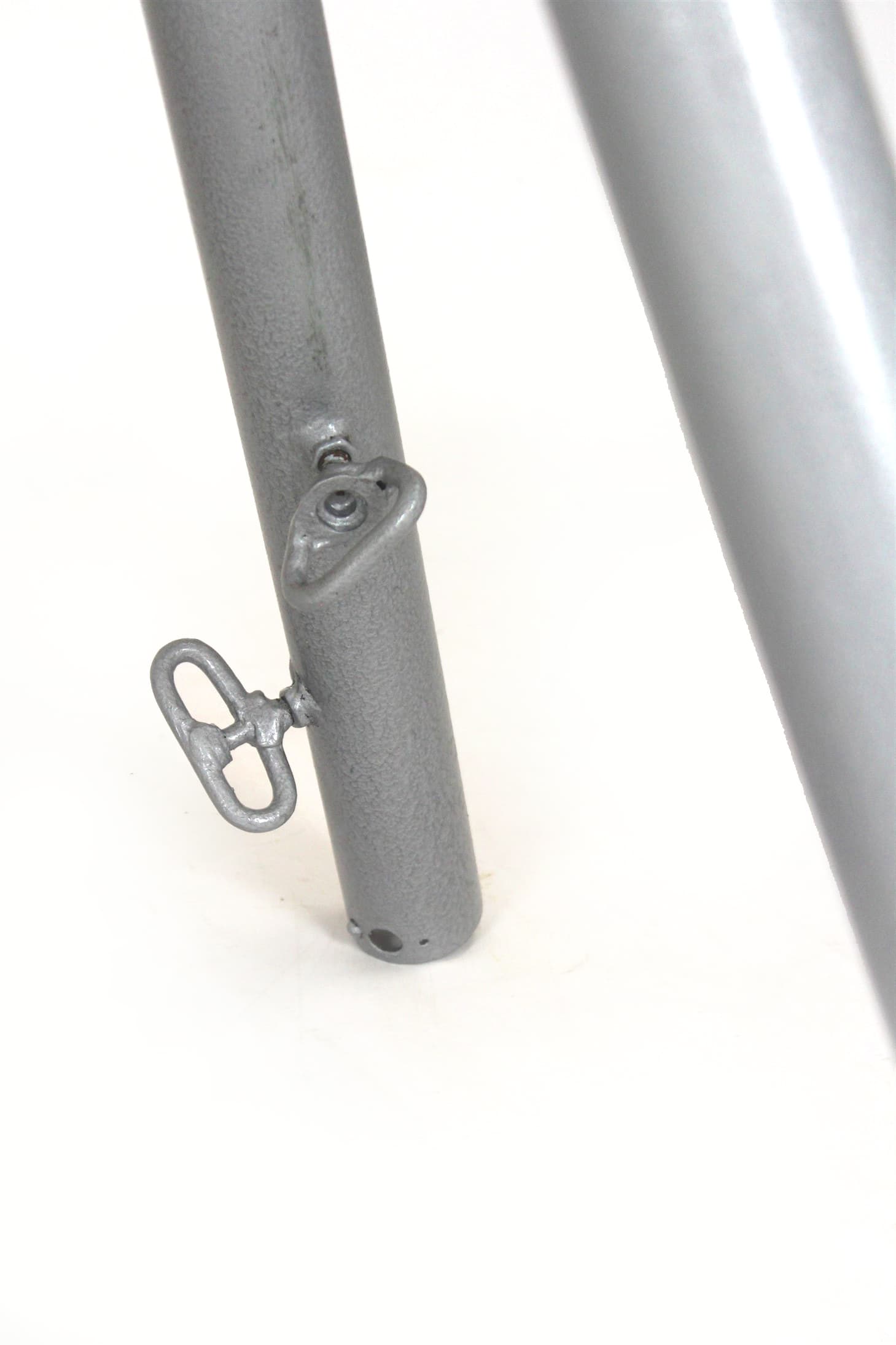 Koń gimnastyczny, skóra naturalna brązowa, stal szara, Polska, lata 50. - 167413