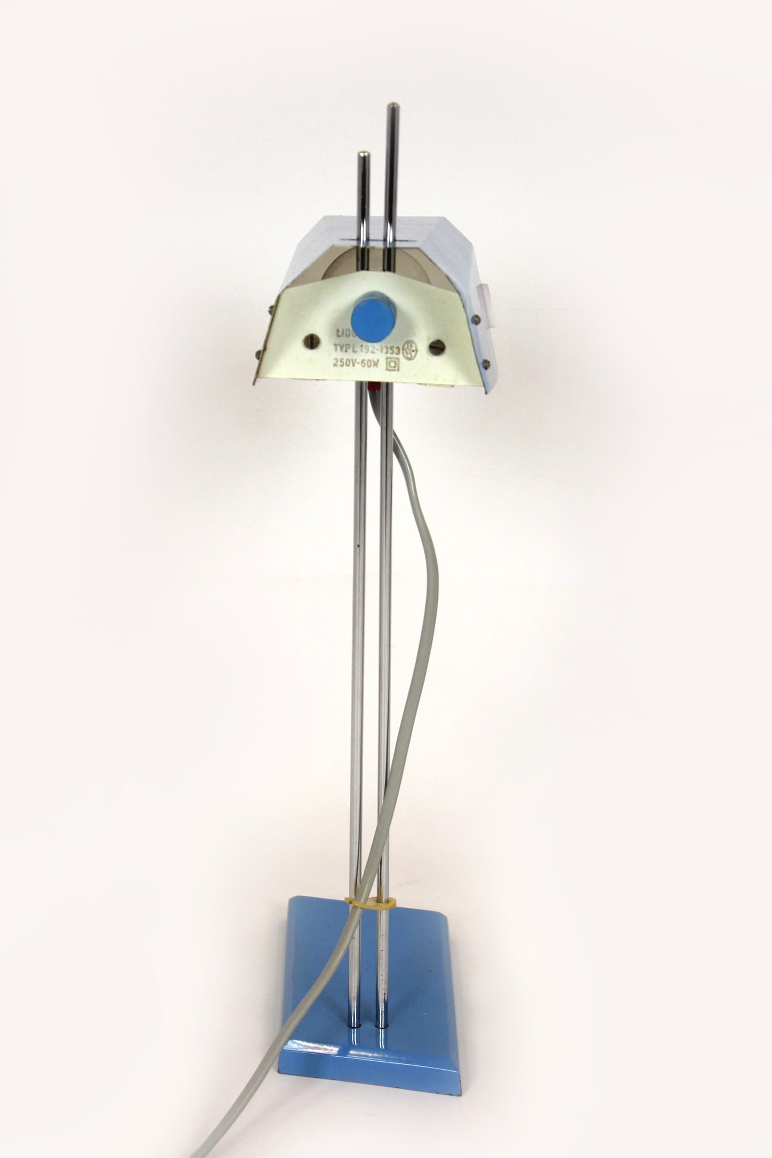 Desk lamp Brusel, blue metal, by J. Hurka, Czechoslovakia, 1970s. - 167430