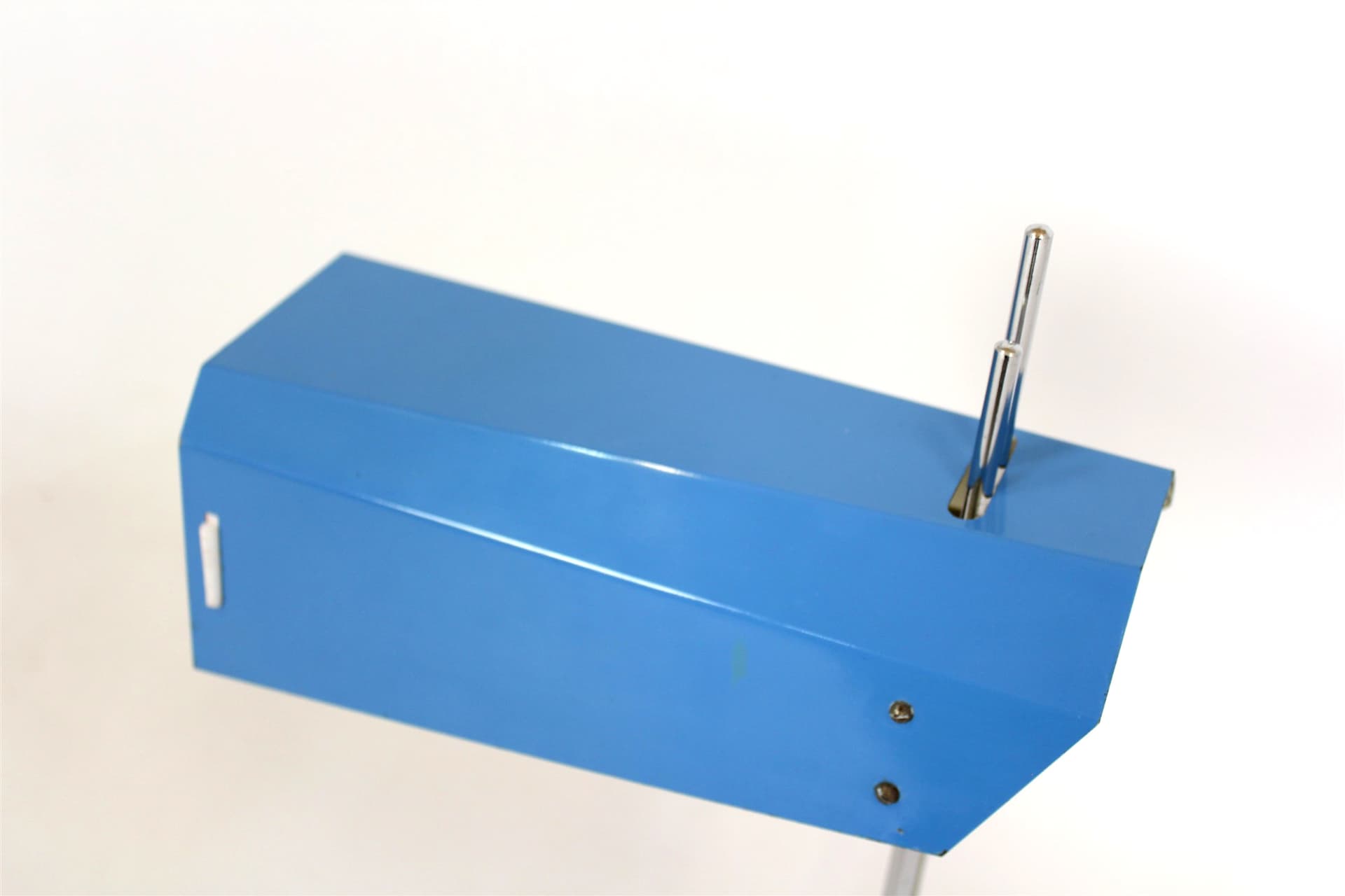 Desk lamp Brusel, blue metal, by J. Hurka, Czechoslovakia, 1970s. - 167427