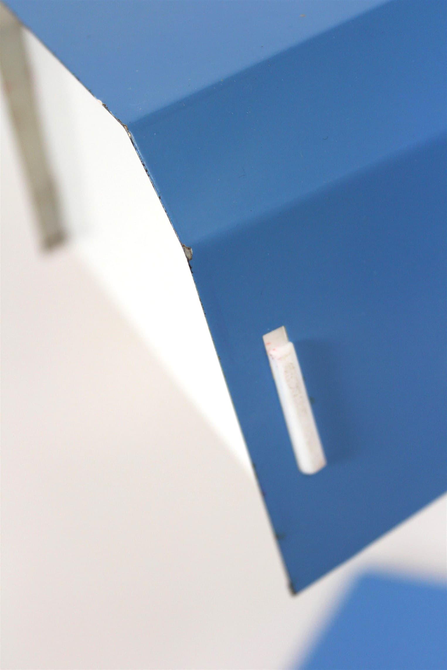 Desk lamp Brusel, blue metal, by J. Hurka, Czechoslovakia, 1970s. - 167432