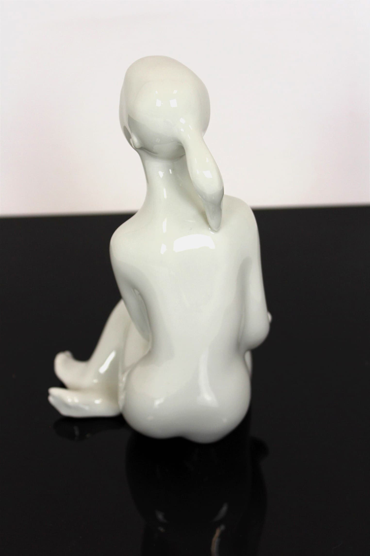 Figurine Woman, white porcelain, Royal Dux Bohemia, Czechoslovakia, 1960s. - 167449